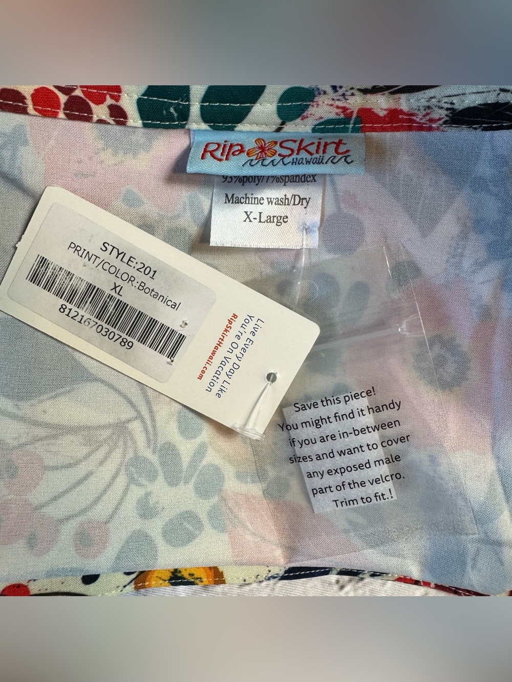 NWT Ripskirt Hawaii Botanical Multicolor Floral Mini Skirt Beachwear Size XL - Picture 2 of 8